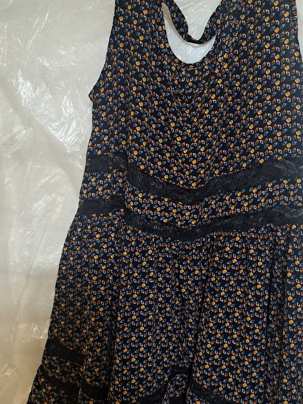 Dress Navy With Floral Print